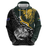 New Zealand and South Africa Rugby Personalised Hoodie Maori Kiwi With Springboks