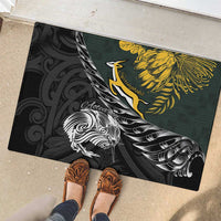 New Zealand and South Africa Rugby Rubber Doormat Maori Kiwi With Springboks LT15 - Polynesian Pride