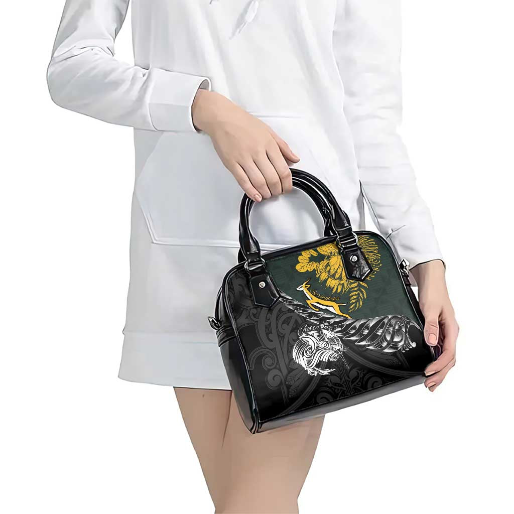 New Zealand and South Africa Rugby Shoulder Handbag Maori Kiwi With Springboks