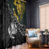 New Zealand and South Africa Rugby Window Curtain Maori Kiwi With Springboks LT15 - Polynesian Pride