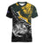 New Zealand and South Africa Rugby Personalised Women V-Neck T-Shirt Maori Kiwi With Springboks