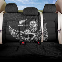 New Zealand Silver Fern Rugby Custom Back Car Seat Cover Maori Tiki Black Version