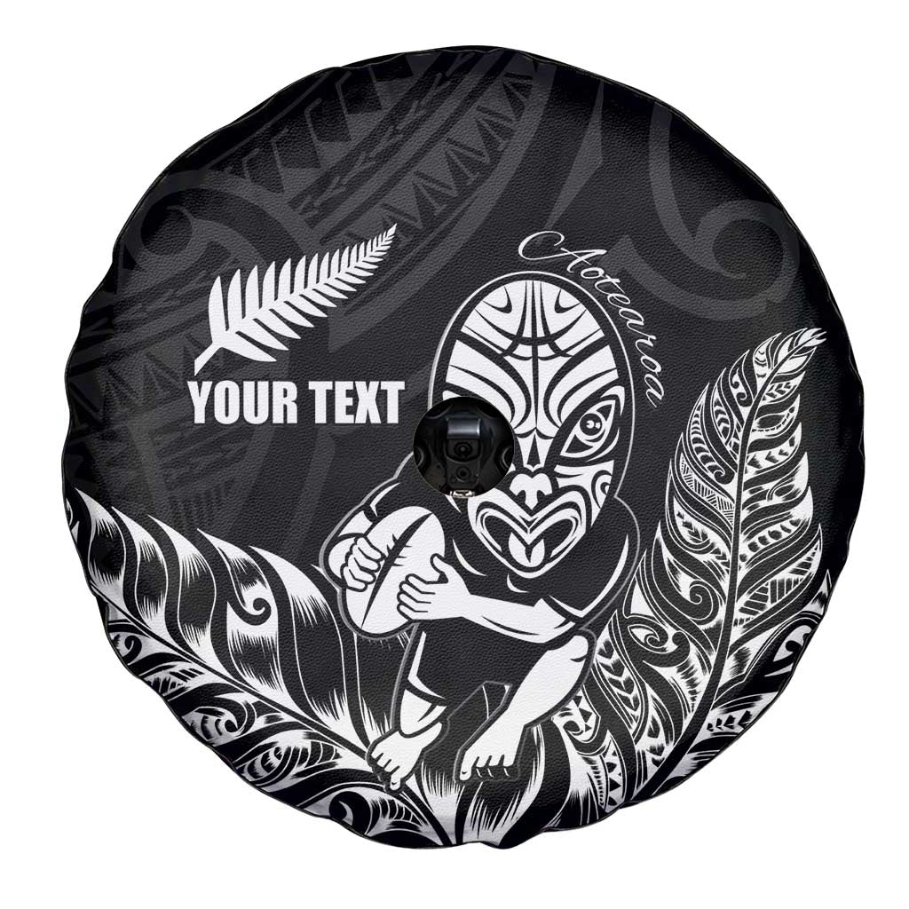 New Zealand Silver Fern Rugby Custom Spare Tire Cover Maori Tiki Black Version