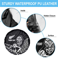 New Zealand Silver Fern Rugby Custom Spare Tire Cover Maori Tiki Black Version