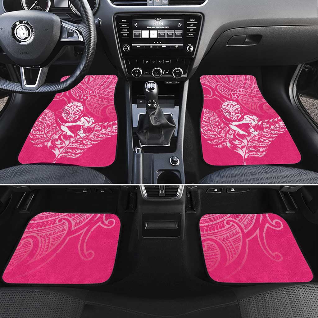 New Zealand Silver Fern Rugby Custom Car Mats Maori Tiki Pink Version