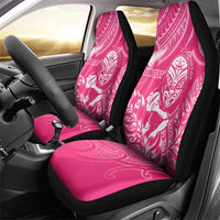 New Zealand Silver Fern Rugby Custom Car Seat Cover Maori Tiki Pink Version LT15 - Polynesian Pride