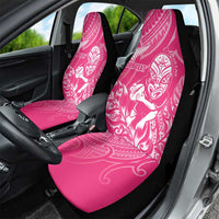 New Zealand Silver Fern Rugby Custom Car Seat Cover Maori Tiki Pink Version LT15 - Polynesian Pride