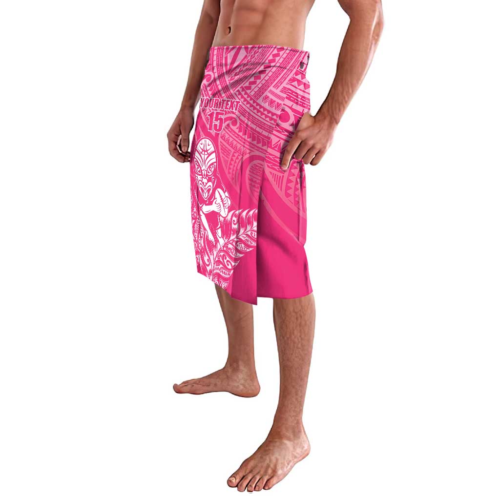 New Zealand Silver Fern Rugby Custom Lavalava Maori Tiki Pink Version