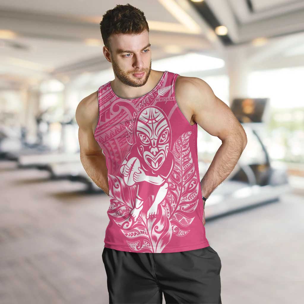 New Zealand Silver Fern Rugby Custom Men Tank Top Maori Tiki Pink Version