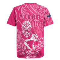 New Zealand Silver Fern Rugby Custom Rugby Jersey Maori Tiki Pink Version LT15 - Polynesian Pride
