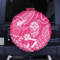 New Zealand Silver Fern Rugby Custom Spare Tire Cover Maori Tiki Pink Version