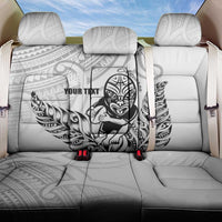 New Zealand Silver Fern Rugby Custom Back Car Seat Cover Maori Tiki White Version LT15 One Size White - Polynesian Pride
