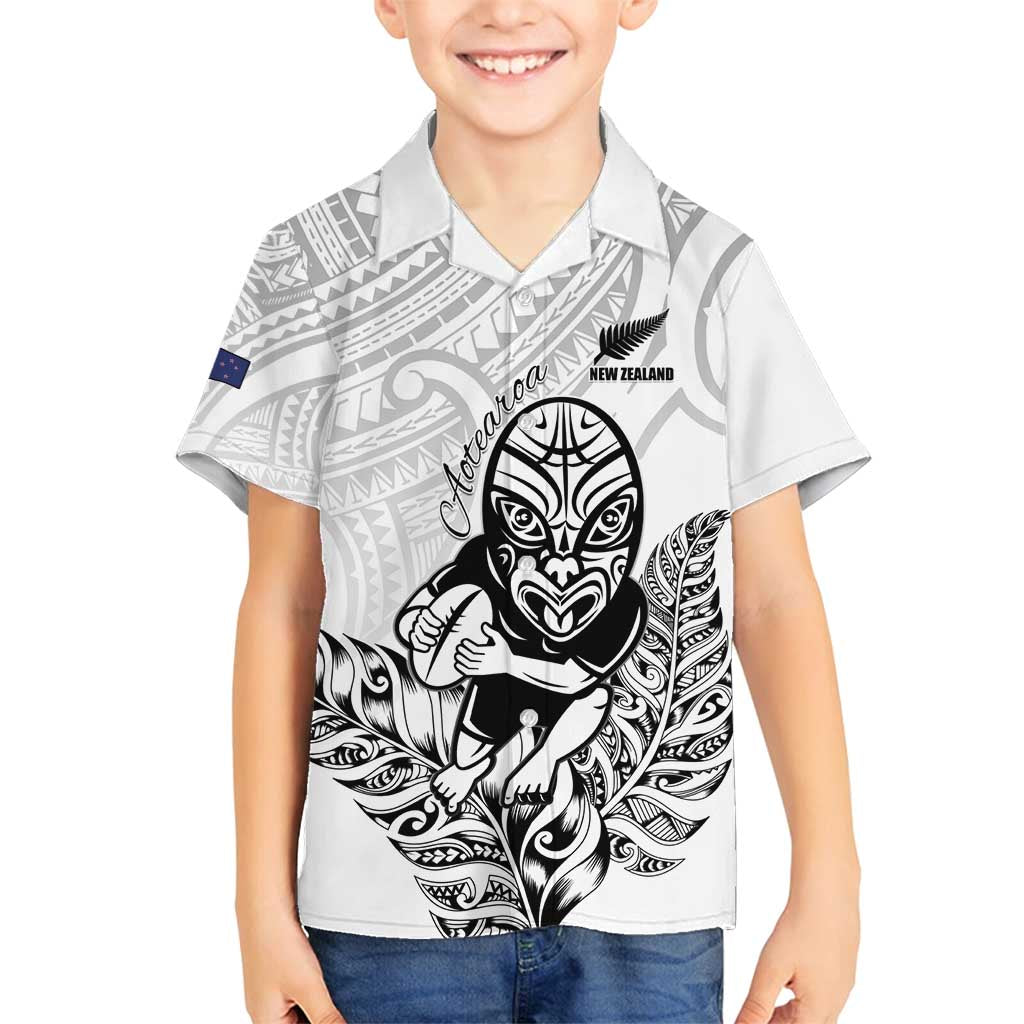 New Zealand Silver Fern Rugby Custom Family Matching Summer Maxi Dress and Hawaiian Shirt Maori Tiki White Version