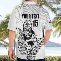 New Zealand Silver Fern Rugby Custom Hawaiian Shirt Maori Tiki White Version