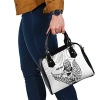New Zealand Silver Fern Rugby Custom Shoulder Handbag Maori Tiki White Version
