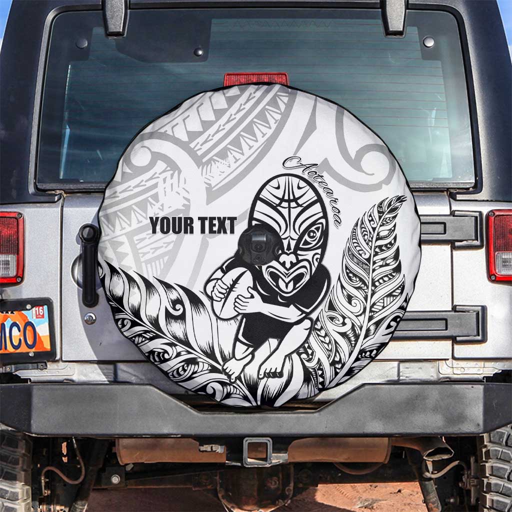 New Zealand Silver Fern Rugby Custom Spare Tire Cover Maori Tiki White Version