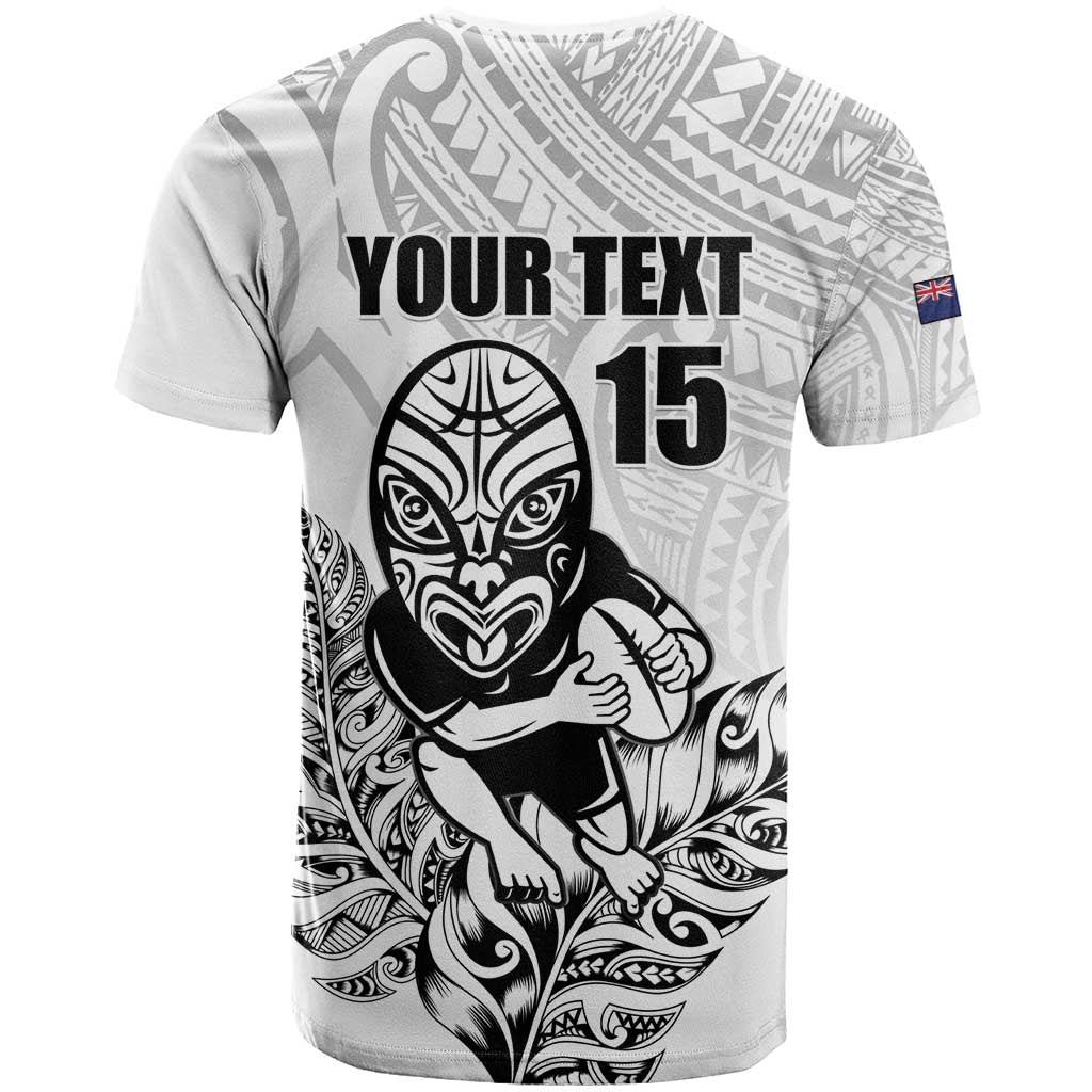 New Zealand Silver Fern Rugby Custom T Shirt Maori Tiki White Version