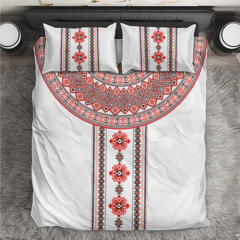 Bulgarian Embroidery Style Seamless Pattern Bedding Set