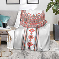 Bulgarian Embroidery Style Seamless Pattern Blanket