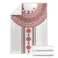 Bulgarian Embroidery Style Seamless Pattern Blanket