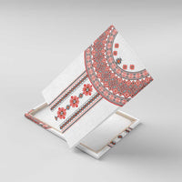 Bulgarian Embroidery Style Seamless Pattern Canvas Wall Art