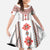 Bulgarian Embroidery Style Seamless Pattern Family Matching Off The Shoulder Long Sleeve Dress and Hawaiian Shirt