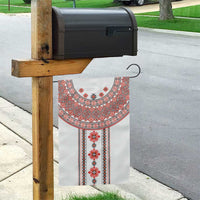 Bulgarian Embroidery Style Seamless Pattern Garden Flag