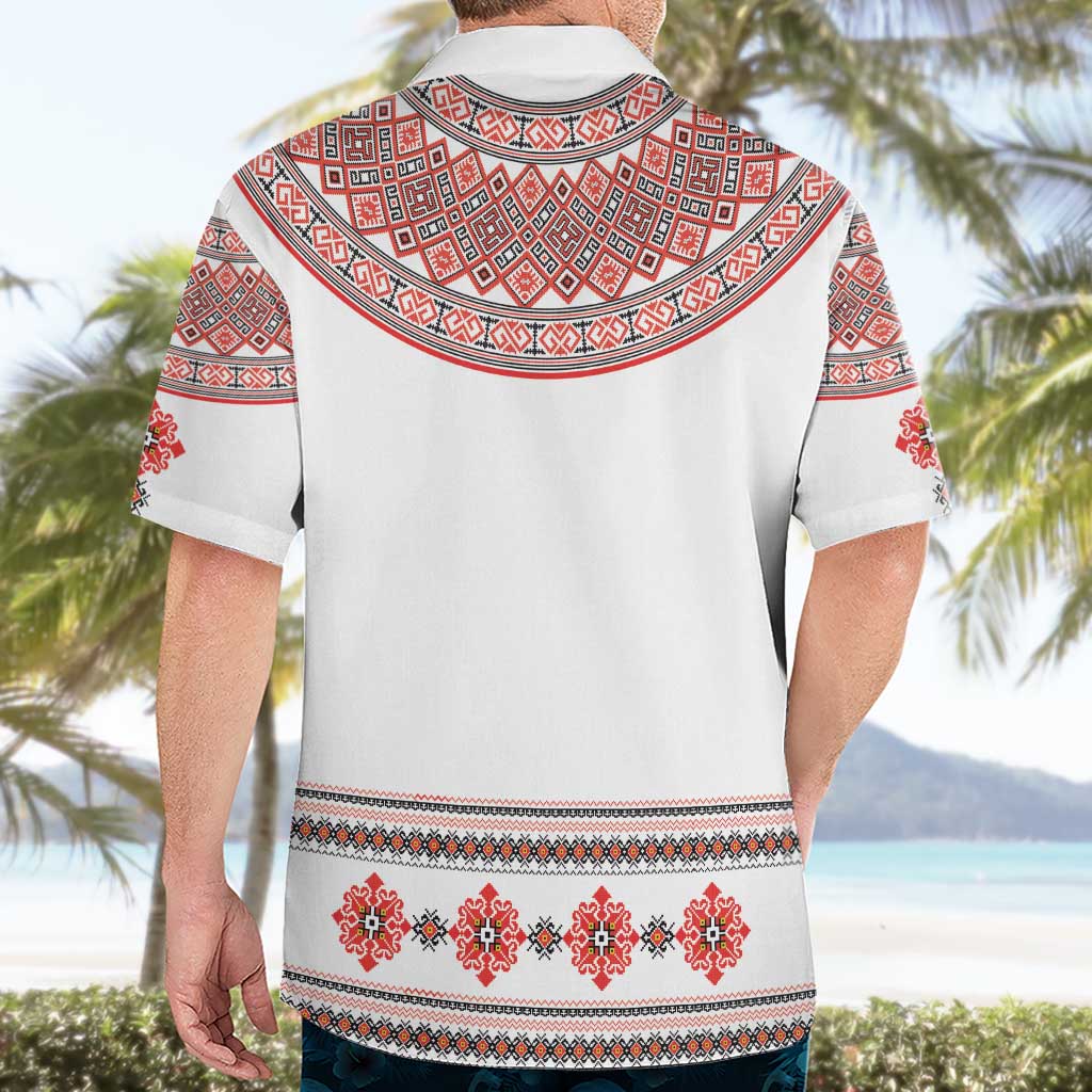 Bulgarian Embroidery Style Seamless Pattern Hawaiian Shirt