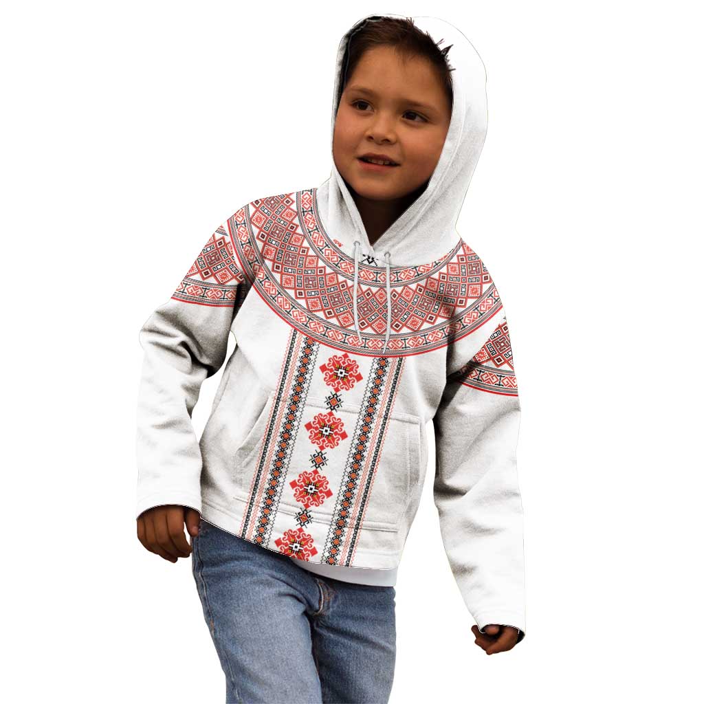 Bulgarian Embroidery Style Seamless Pattern Kid Hoodie