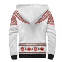 Bulgarian Embroidery Style Seamless Pattern Sherpa Hoodie