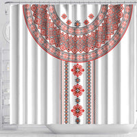 Bulgarian Embroidery Style Seamless Pattern Shower Curtain