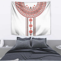 Bulgarian Embroidery Style Seamless Pattern Tapestry