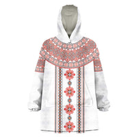 Bulgarian Embroidery Style Seamless Pattern Wearable Blanket Hoodie