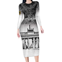 Personalized Germany Berlin Wall Long Sleeve Bodycon Dress Tag der Deutschen Einheit