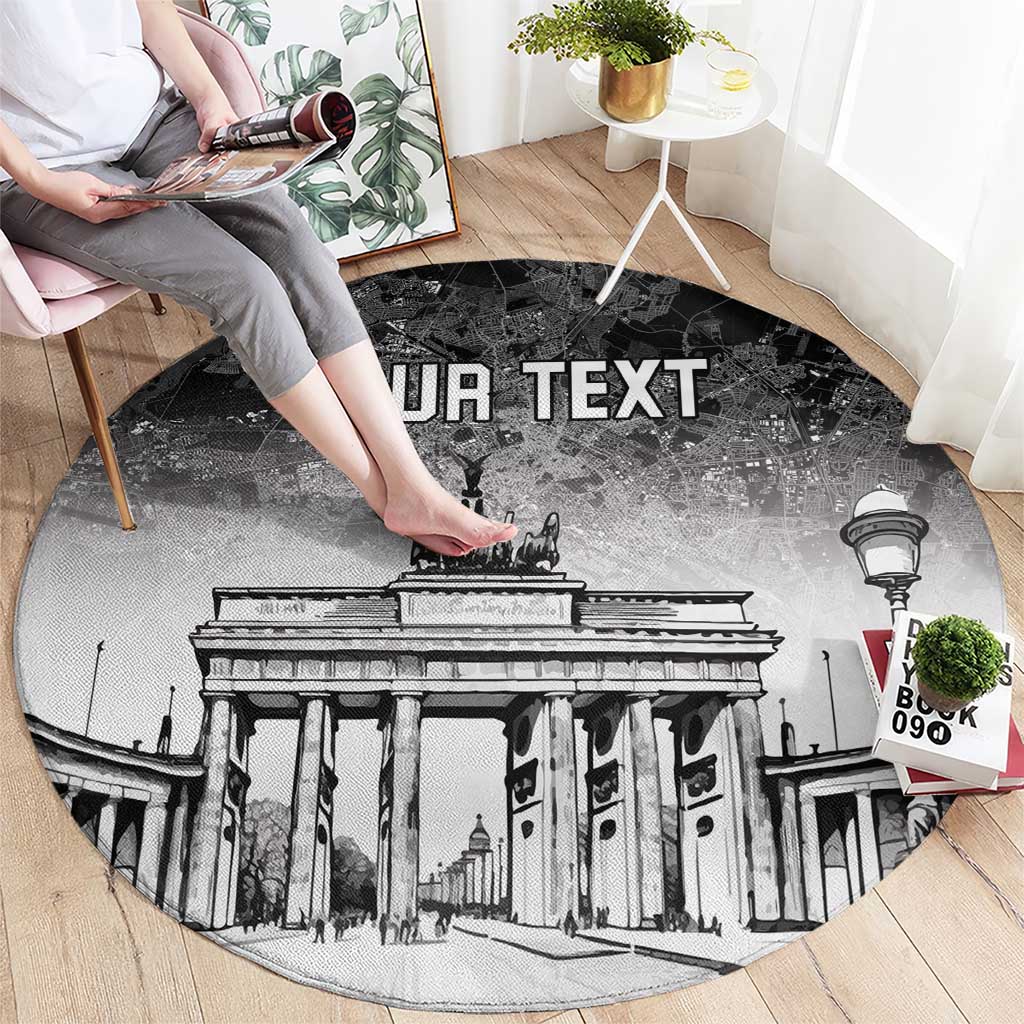 Personalized Germany Berlin Wall Round Carpet Tag der Deutschen Einheit