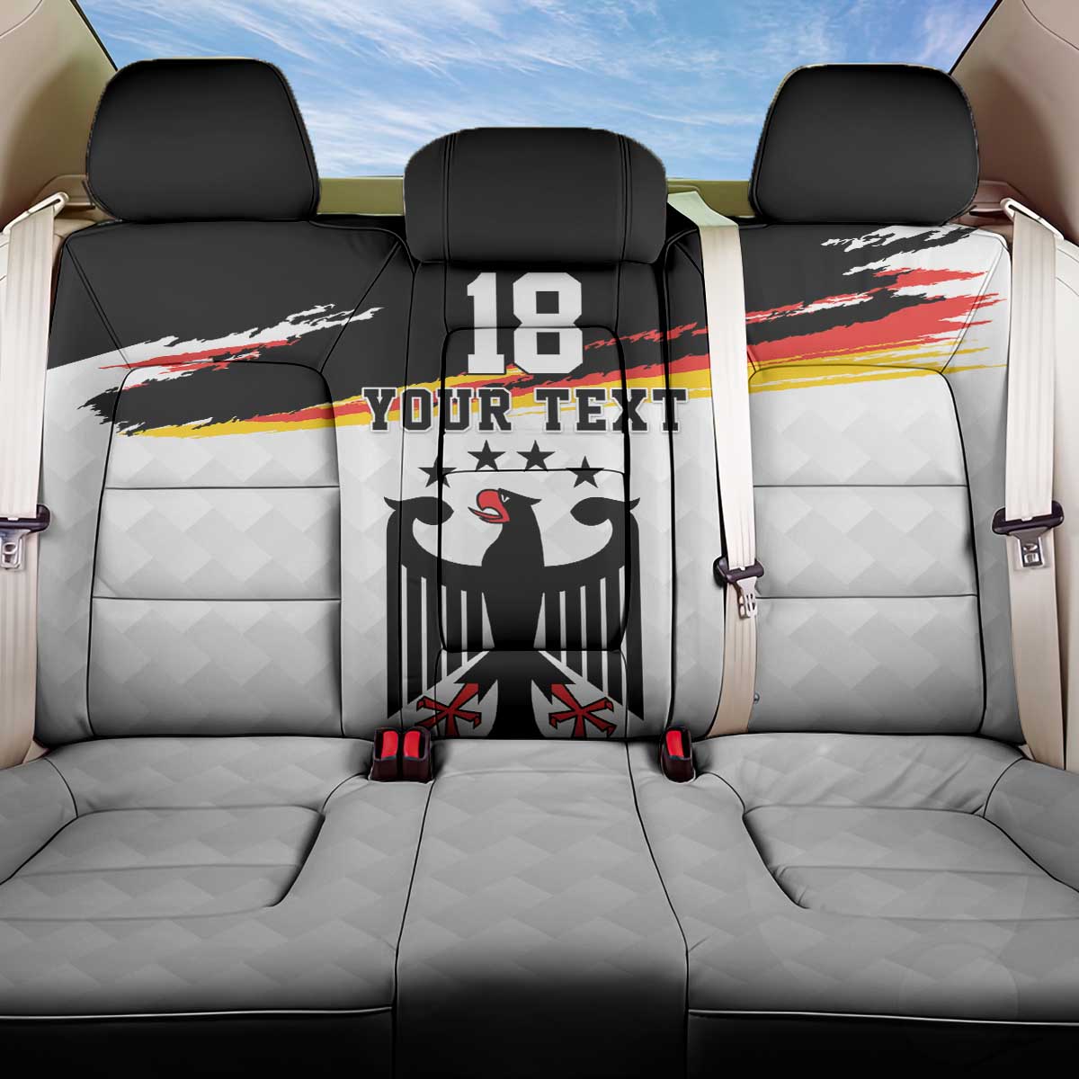Custom Germany Football Back Car Seat Cover Come On DFB-Team