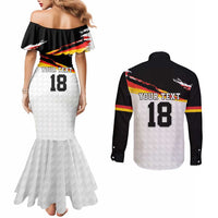 Custom Germany Football Couples Matching Mermaid Dress and Long Sleeve Button Shirt Come On DFB-Team
