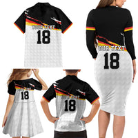 Custom Germany Football Family Matching Long Sleeve Bodycon Dress and Hawaiian Shirt Come On DFB-Team