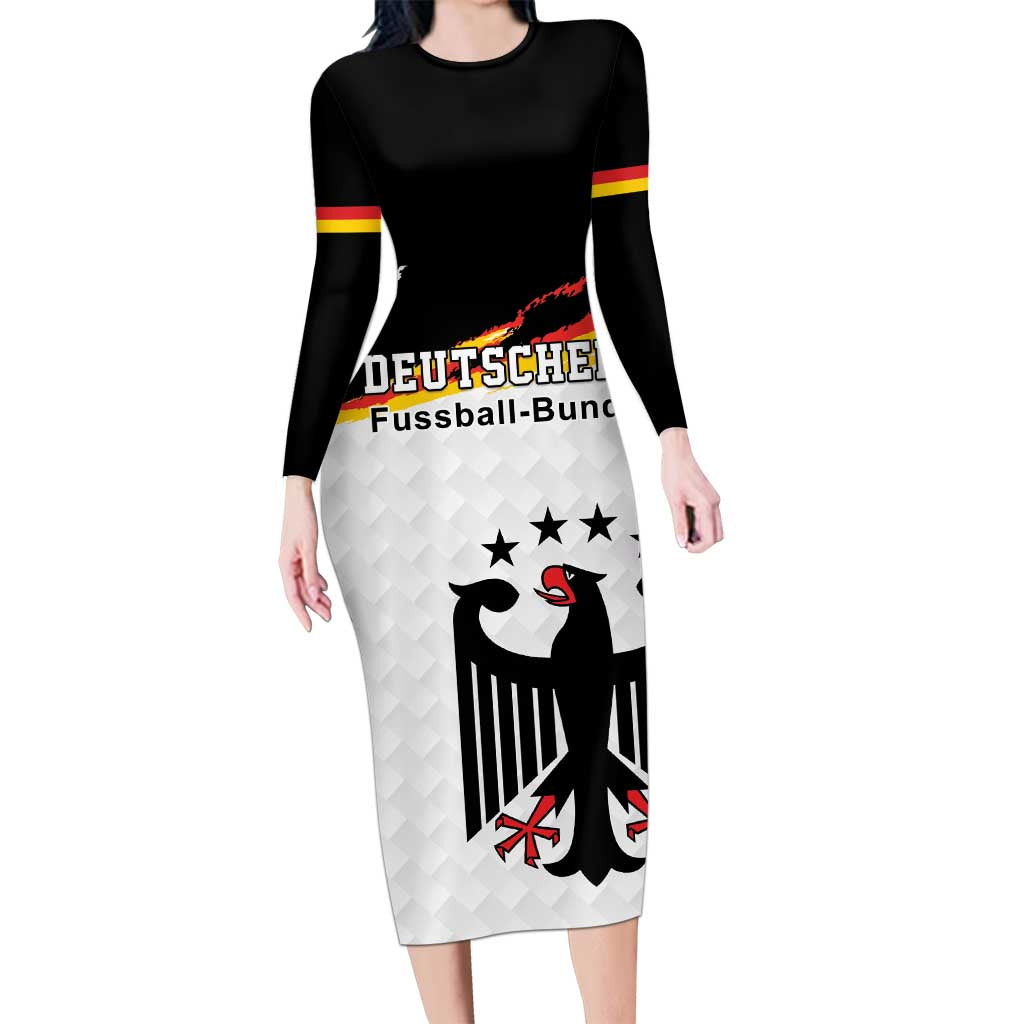 Custom Germany Football Family Matching Long Sleeve Bodycon Dress and Hawaiian Shirt Come On DFB-Team