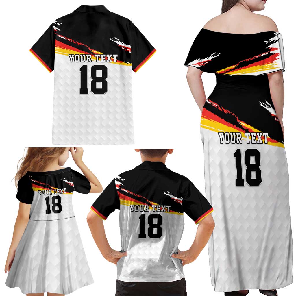 Custom Germany Football Family Matching Off Shoulder Maxi Dress and Hawaiian Shirt Come On DFB-Team