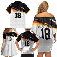 Custom Germany Football Family Matching Off Shoulder Short Dress and Hawaiian Shirt Come On DFB-Team