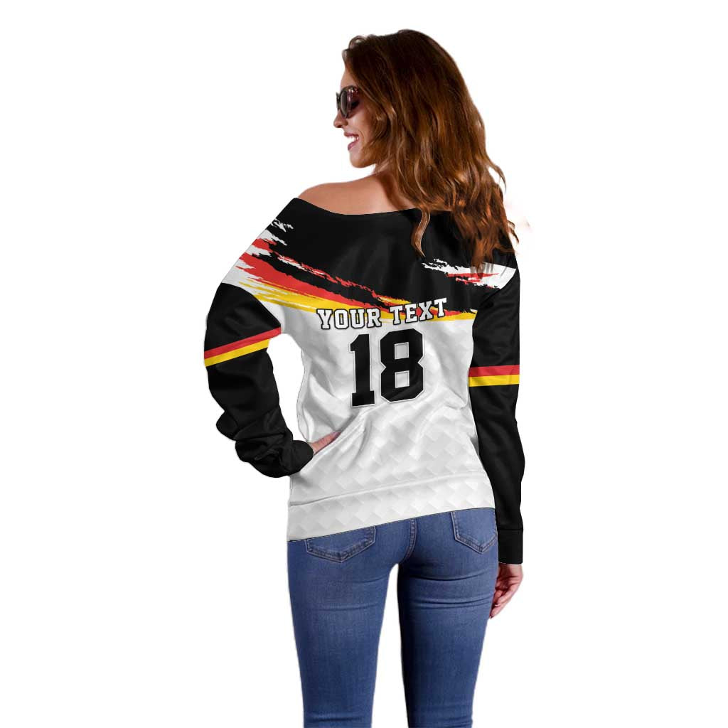 Custom Germany Football Off Shoulder Sweater Come On DFB-Team