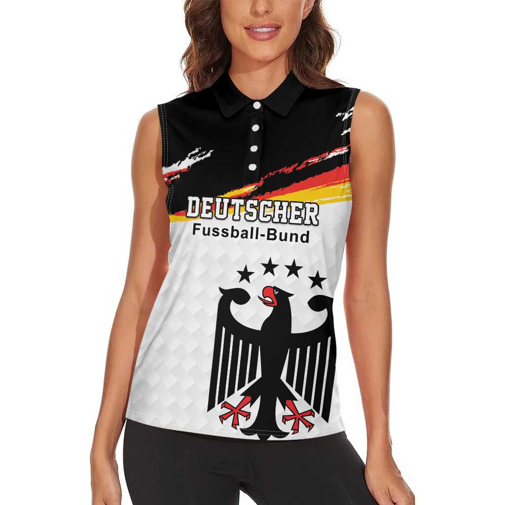 Custom Germany Football Women Sleeveless Polo Shirt Come On DFB-Team