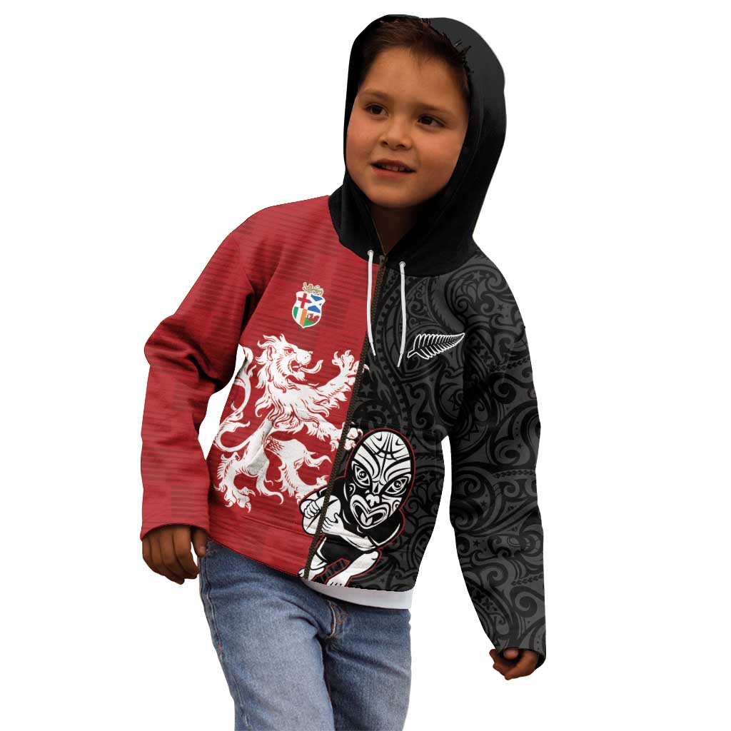 Custom British Lions New Zealand Kid Hoodie Unique Style - Polynesian Pride