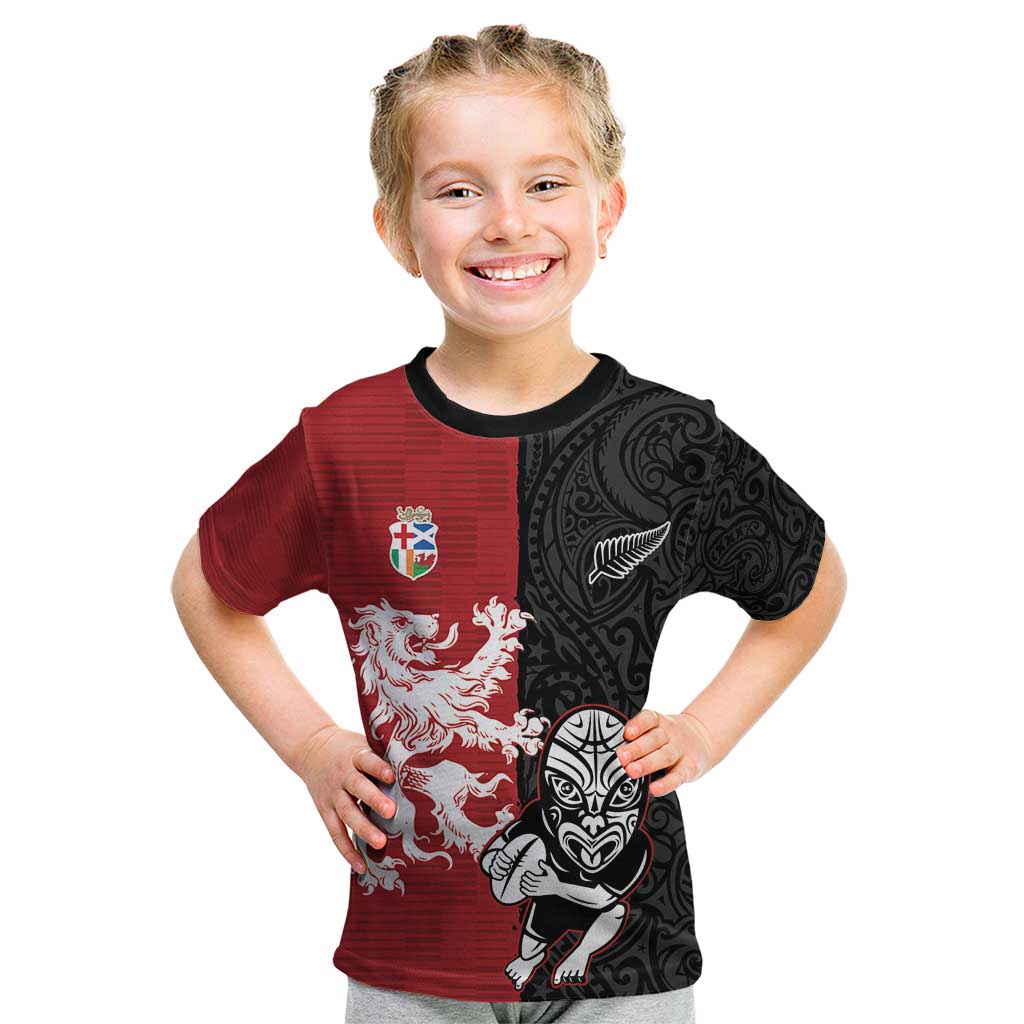 Custom British Lions New Zealand Kid T Shirt Unique Style - Polynesian Pride