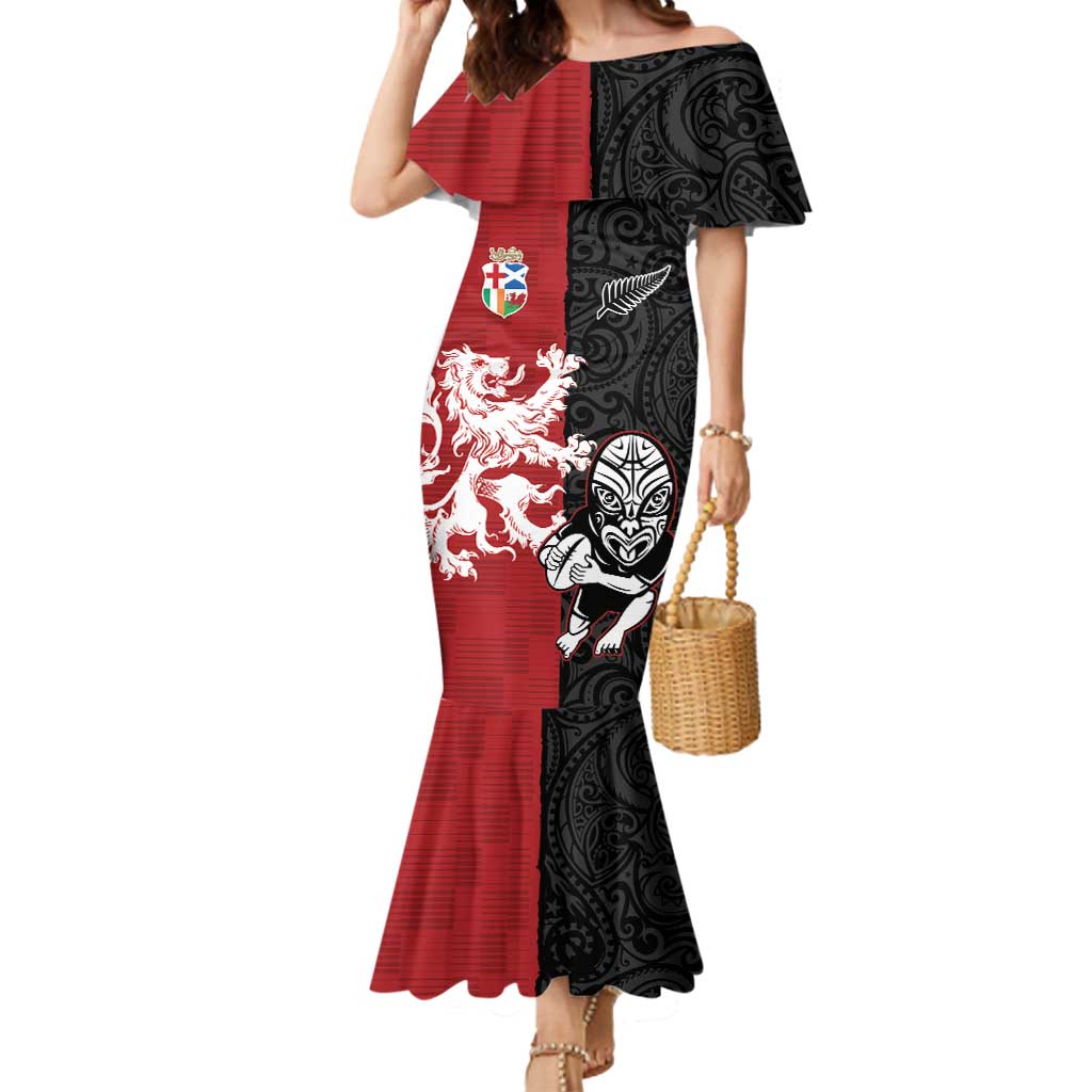 Custom British Lions New Zealand Mermaid Dress Unique Style - Polynesian Pride