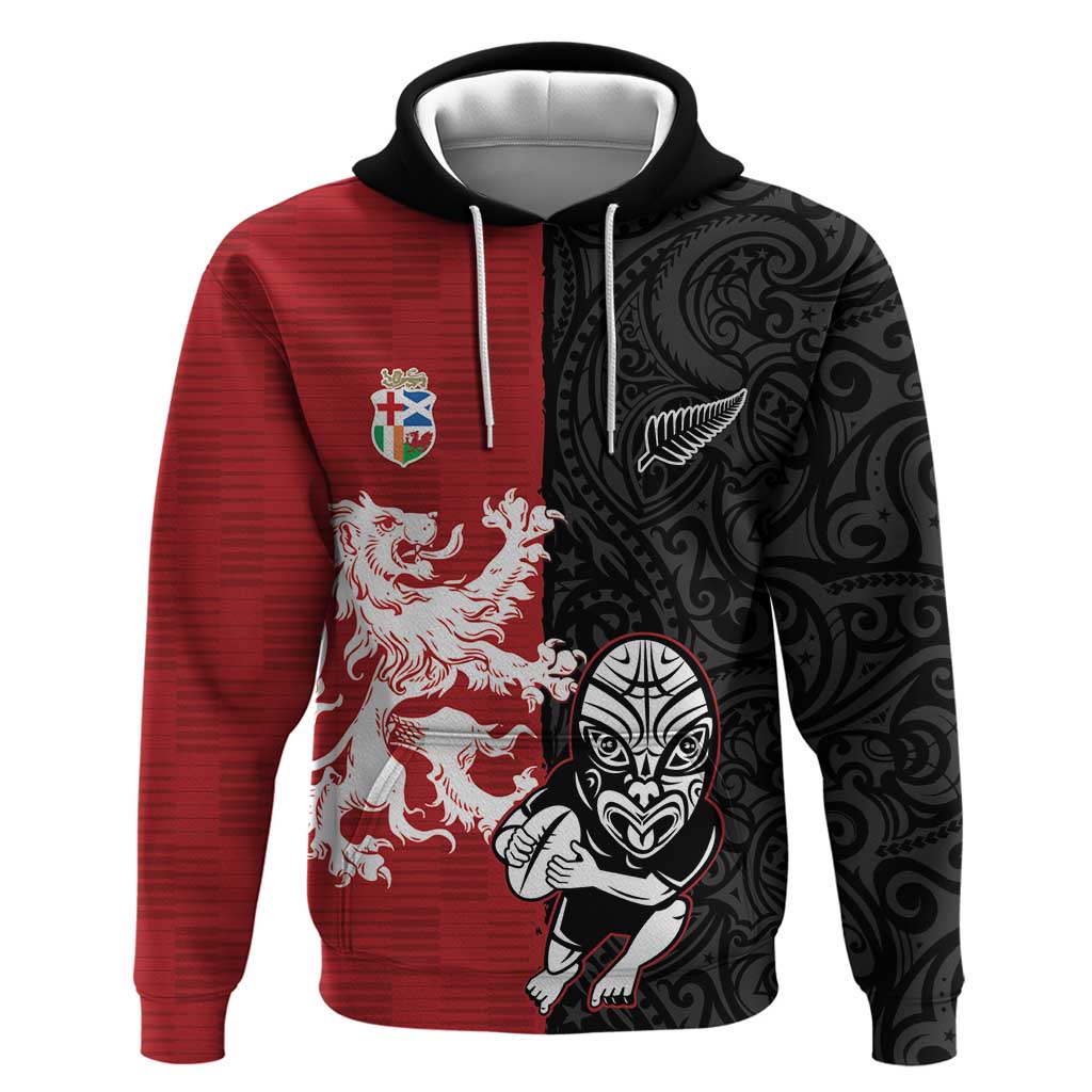 Custom British Lions New Zealand Zip Hoodie Unique Style LT18 Pullover Hoodie Red - Polynesian Pride