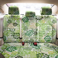 Green Aloha Hawaiian Back Car Seat Cover Monstera Hibiscus Tropical Pattern