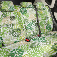 Green Aloha Hawaiian Back Car Seat Cover Monstera Hibiscus Tropical Pattern