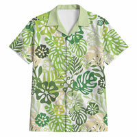 Green Aloha Hawaiian Hawaiian Shirt Monstera Hibiscus Tropical Pattern